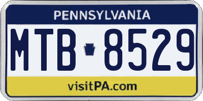 PA license plate MTB8529