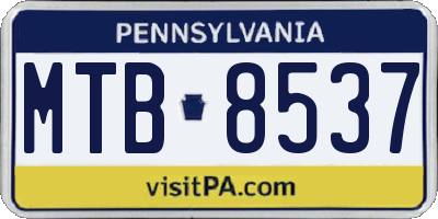 PA license plate MTB8537