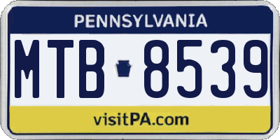 PA license plate MTB8539