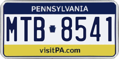 PA license plate MTB8541