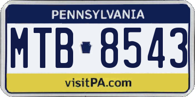 PA license plate MTB8543