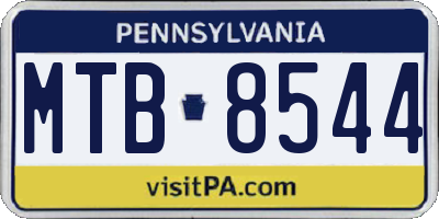 PA license plate MTB8544