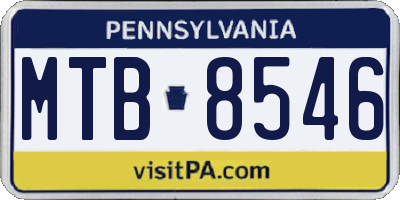 PA license plate MTB8546