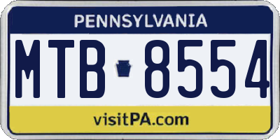 PA license plate MTB8554
