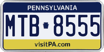 PA license plate MTB8555