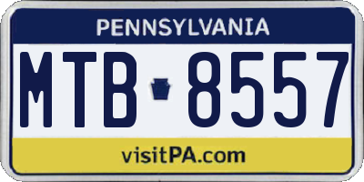 PA license plate MTB8557
