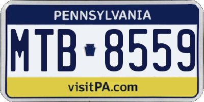 PA license plate MTB8559