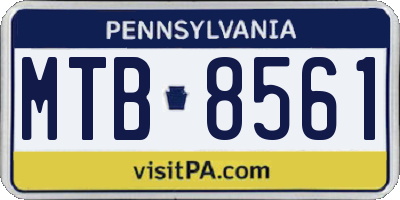 PA license plate MTB8561