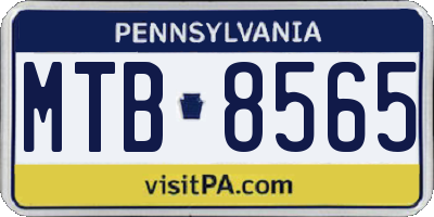 PA license plate MTB8565