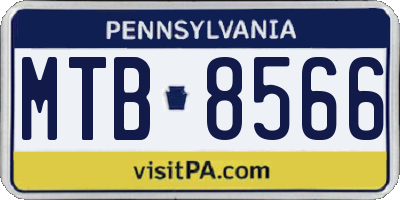 PA license plate MTB8566