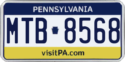 PA license plate MTB8568