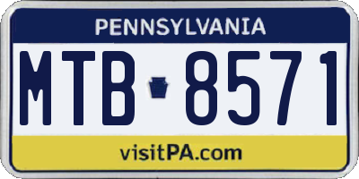 PA license plate MTB8571