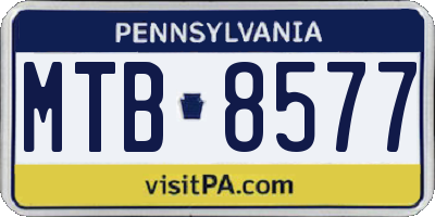 PA license plate MTB8577