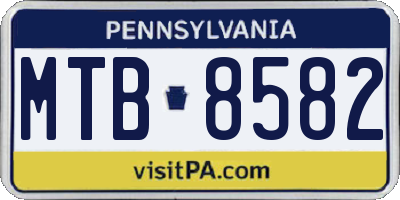 PA license plate MTB8582