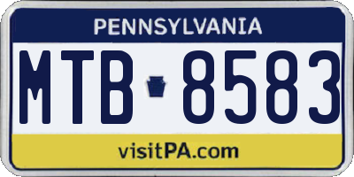 PA license plate MTB8583