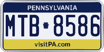 PA license plate MTB8586