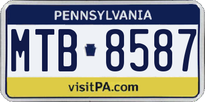 PA license plate MTB8587