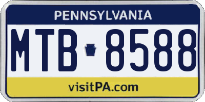 PA license plate MTB8588