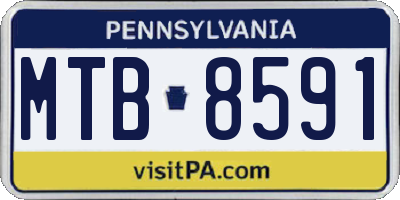 PA license plate MTB8591