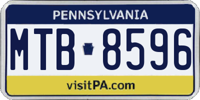 PA license plate MTB8596