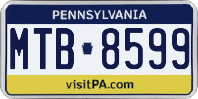 PA license plate MTB8599