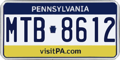 PA license plate MTB8612