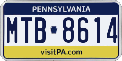PA license plate MTB8614