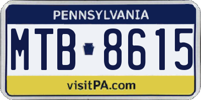 PA license plate MTB8615