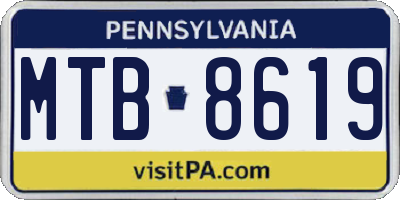 PA license plate MTB8619