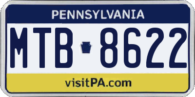 PA license plate MTB8622