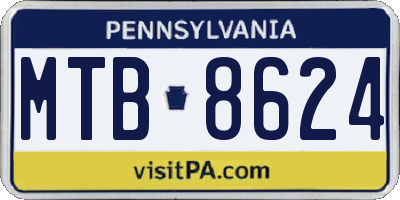 PA license plate MTB8624