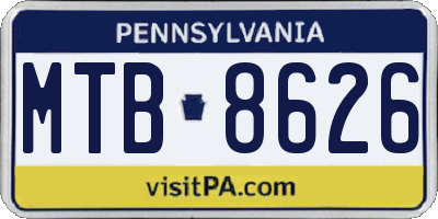 PA license plate MTB8626