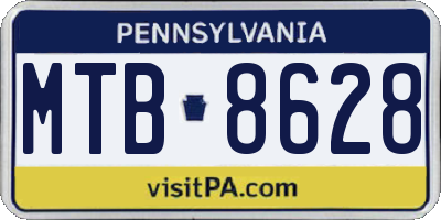 PA license plate MTB8628