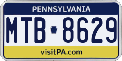 PA license plate MTB8629