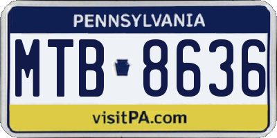 PA license plate MTB8636