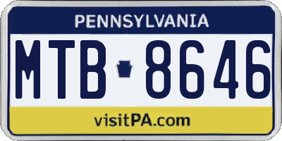 PA license plate MTB8646