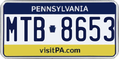 PA license plate MTB8653