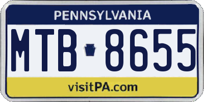 PA license plate MTB8655