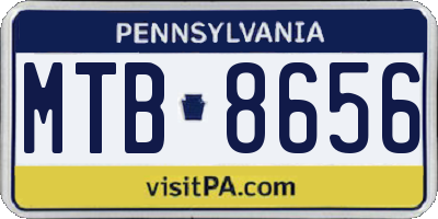 PA license plate MTB8656