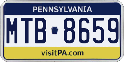 PA license plate MTB8659