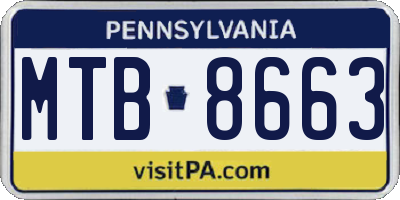 PA license plate MTB8663