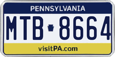 PA license plate MTB8664