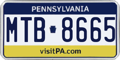 PA license plate MTB8665
