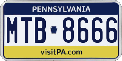 PA license plate MTB8666