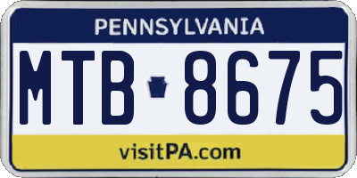 PA license plate MTB8675