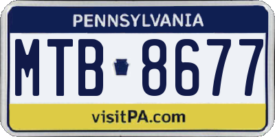 PA license plate MTB8677