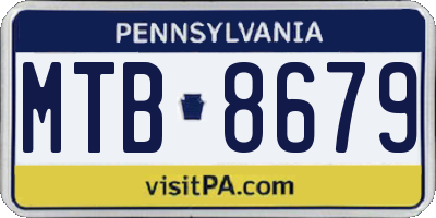PA license plate MTB8679