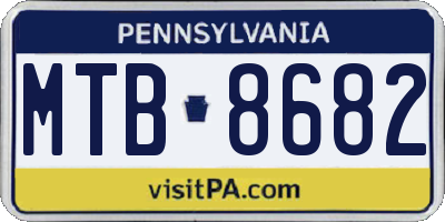 PA license plate MTB8682