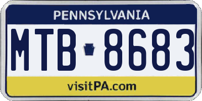 PA license plate MTB8683