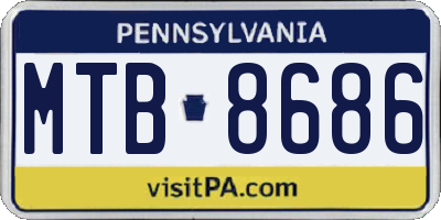 PA license plate MTB8686